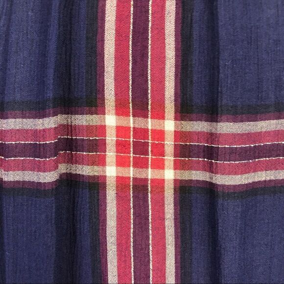 LUCK BRAND PLAID POPOVER TIE FRONT WITH TASSELS - Picture 8 of 14